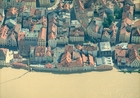 Luftbild des Hochwassers im Bereich Weinlände